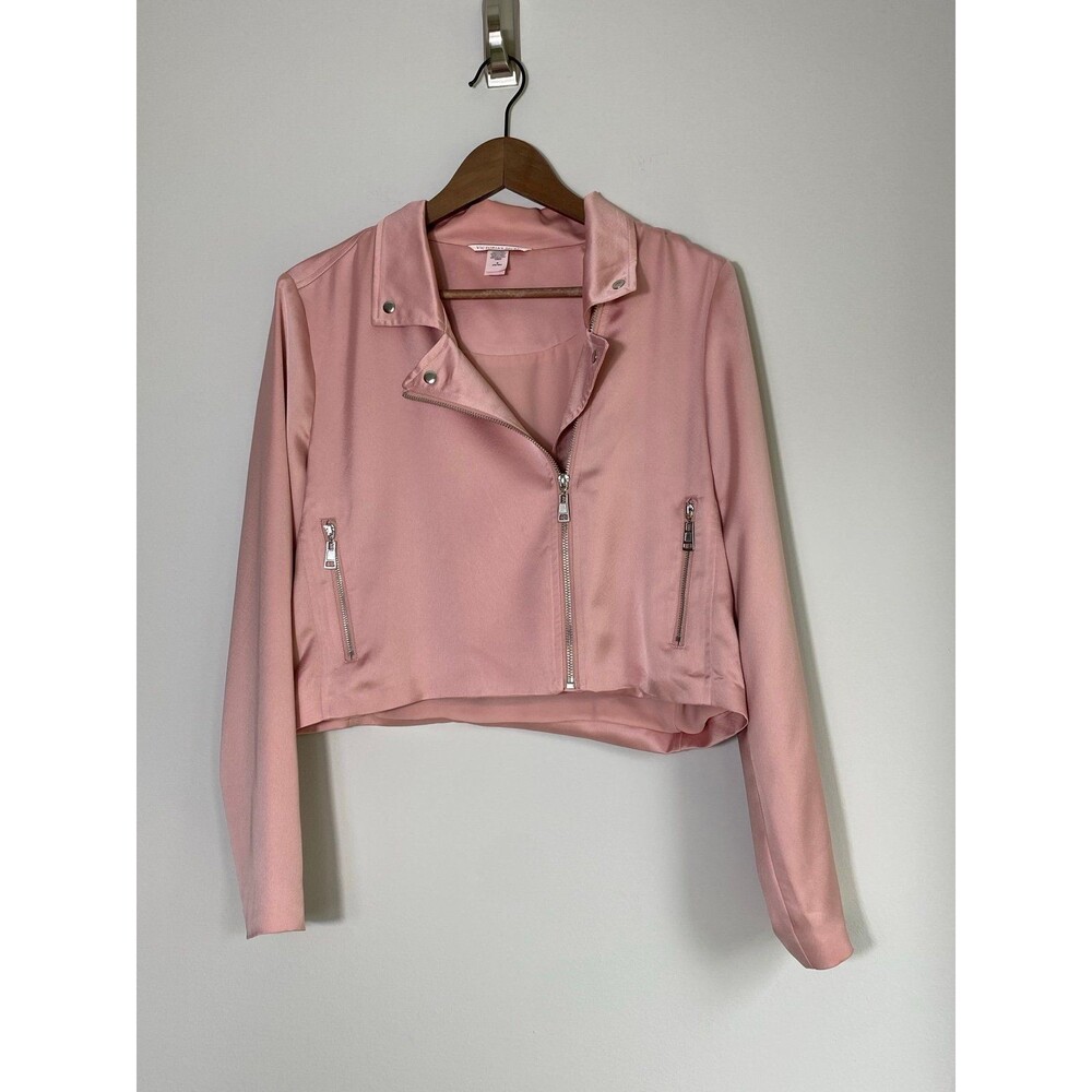 Victoria’s Secret Light Weight Satin Moto Jacket in Pink- Size M
